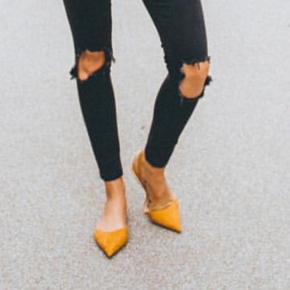 mustard yellow slingbacks